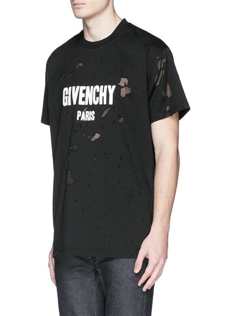 givenchy distressed t shirt mens|givenchy oversized t shirt.